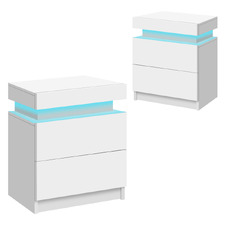 Warren 2 Drawer LED Bedside Tables (Set of 2)