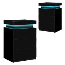 Warren 3 Drawer LED Bedside Tables (Set of 2)