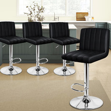 Kelsey Faux Leather Adjustable Barstools (Set of 4)