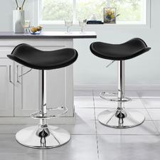 Abigail Faux Leather Adjustable Barstools (Set of 2)