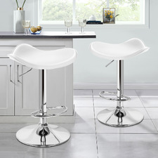 Abigail Faux Leather Adjustable Barstools (Set of 2)