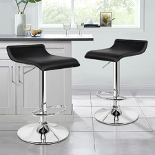 Carlos Faux Leather Adjustable Barstools (Set of 2)