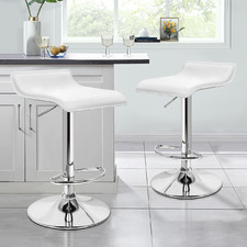 Carlos Faux Leather Adjustable Barstools (Set of 2)