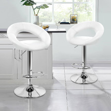 Sawda Faux Leather Adjustable Barstools (Set of 2)