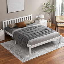 White Hazel Pine Wood Bed Frame