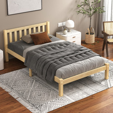 Brown Hazel Pine Wood Bed