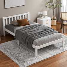 White Hazel Pine Wood Bed Frame