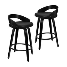 64cm Newton Faux Leather Swivel Barstools (Set of 2)