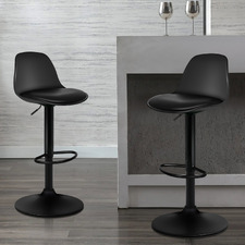 Povel PU Leather Adjustable Barstools (Set of 2)