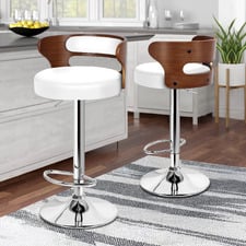 (Set of 2) Ackley Faux Leather Adjustable Barstools