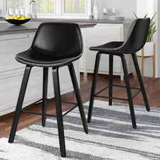 65cm Demari Faux Leather Bar Stools (Set of 2)