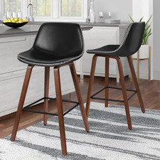 65cm Demari Faux Leather Bar Stools (Set of 2)