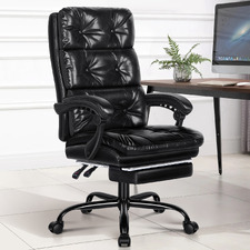 Gabriele Faux Leather Executive Chair with Footrest