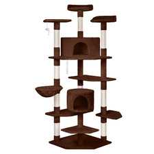 202cm Fir Wood & Plush Cat Scratching Tree