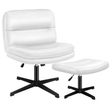 2 Piece Gregorie Faux Leather Office Chair & Ottoman Set