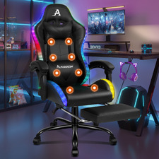 Delina LED Massage & Gaming Chair with Footrest