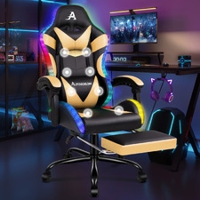 Delina LED Massage & Gaming Chair with Footrest