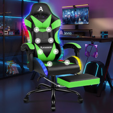 Delina LED Massage & Gaming Chair with Footrest