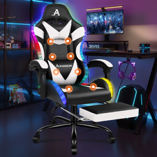 Delina LED Massage & Gaming Chair with Footrest