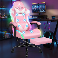 Delina LED Massage & Gaming Chair with Footrest