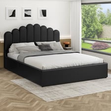 Philippa Faux Leather Gas Lift Storage Bed
