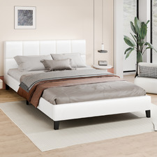White Cassandra Faux Leather Bed Frame