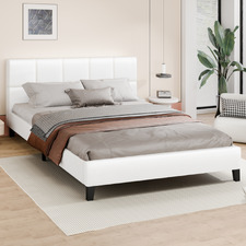 White Cassandra Faux Leather Bed Frame