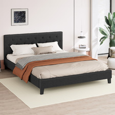 Charcoal Vernon Upholstered Bed Frame