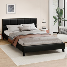 Black Cassandra Faux Leather Bed Frame
