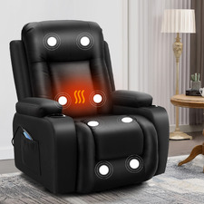 Polo Faux Leather Heated Massage Recliner Chair