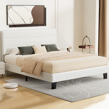 White Preston Boucle Bed Frame