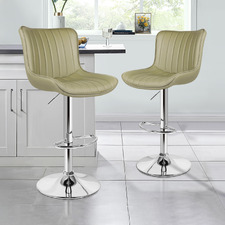 Pettigrew Faux Leather Adjustable Bar Stools (Set of 2)