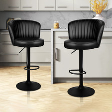 Vermillion Faux Leather Adjustable Bar Stools (Set of 2)