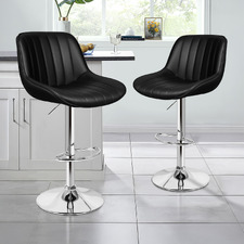 Avalache Faux Leather Adjustable Bar Stools (Set of 2)