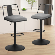 Grey Darby Adjustable Swivel Bar Stools (Set of 2)