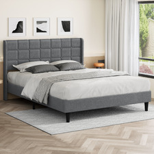 Grey Hobbs Upholstered Bed Frame