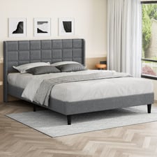Grey Hobbs Upholstered Bed Frame