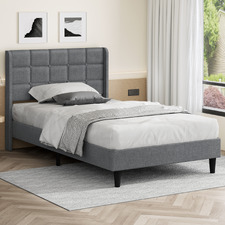 Grey Hobbs Upholstered Bed Frame