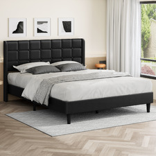 Black Hobbs Faux Leather Bed Frame