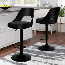 Bennet Faux Leather Adjustable Bar Stools (Set of 2)