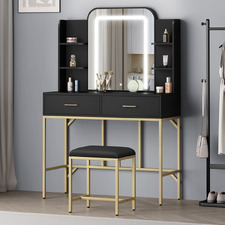 2 Piece Eloise LED Dressing Table & Stool Set