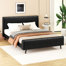 Ross Faux Leather Platform Bed