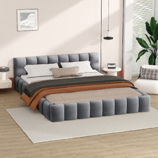 Ellie May Velvet Platform Bed