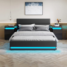 3 Piece Alpine Gas Lift Storage Bedroom Set with LED