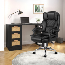 Angus Desk and PU Leather Office Chair Set