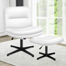 Tegan PU Leather Office Chair & Ottoman Set