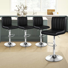 Kelsey Faux Leather Adjustable Barstools (Set of 4)