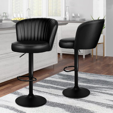 Vermillion Faux Leather Adjustable Bar Stools (Set of 2)