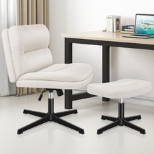 2 Piece Gregorie Velvet Office Chair & Ottoman Set