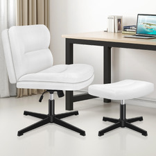 2 Piece Gregorie Faux Leather Office Chair & Ottoman Set
